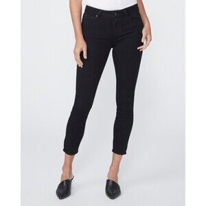 Paige Verdugo Crop Skinny Jeans Black Overdrive Size 25 Everyday Casual